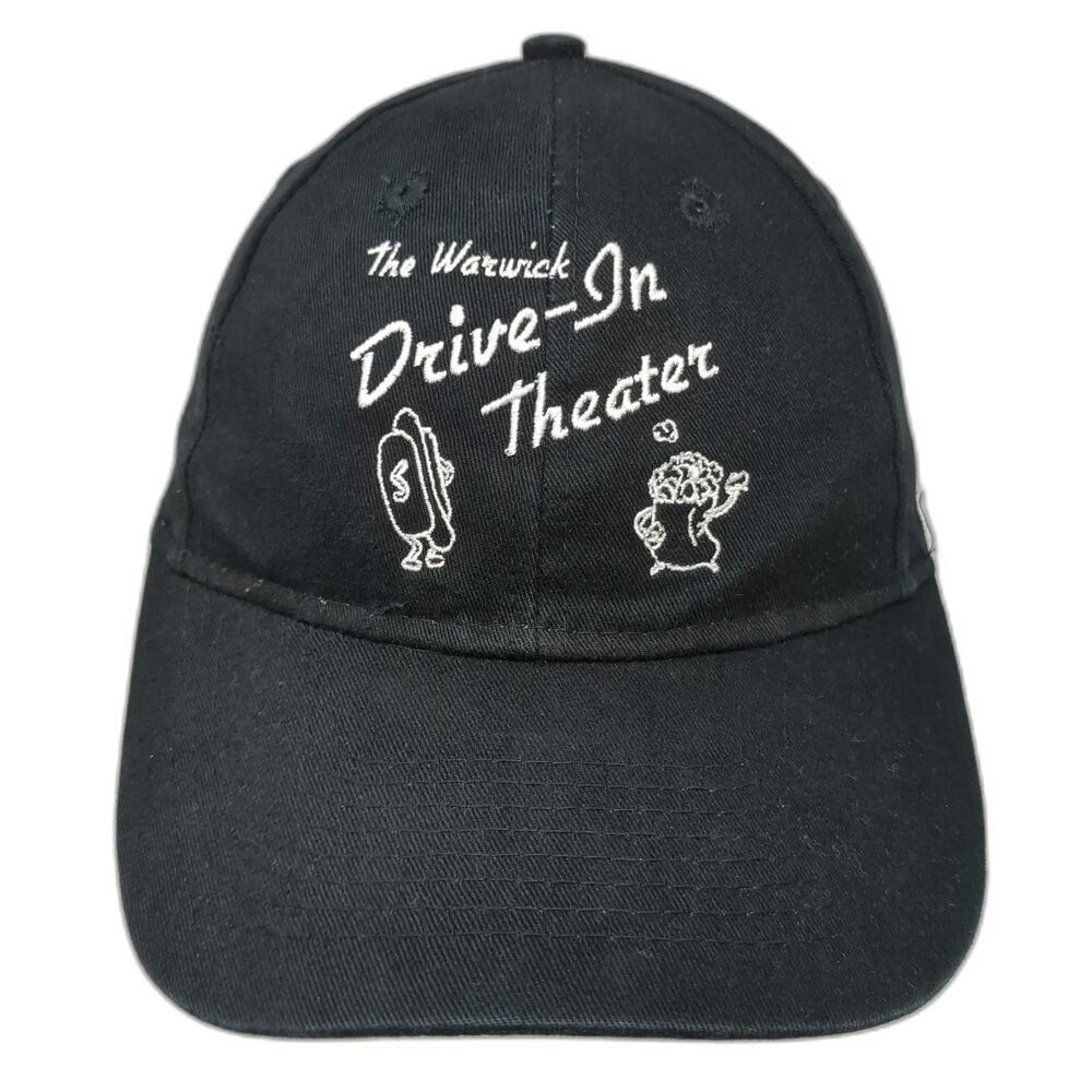 KC Baseball Cap Black One Size Strapback Cotton Warwick Drive-In Theater Hat